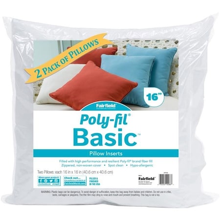 Fairfield JVP162 16 X 16 In. Poly-fil Pillow Insert; Pack Of 2